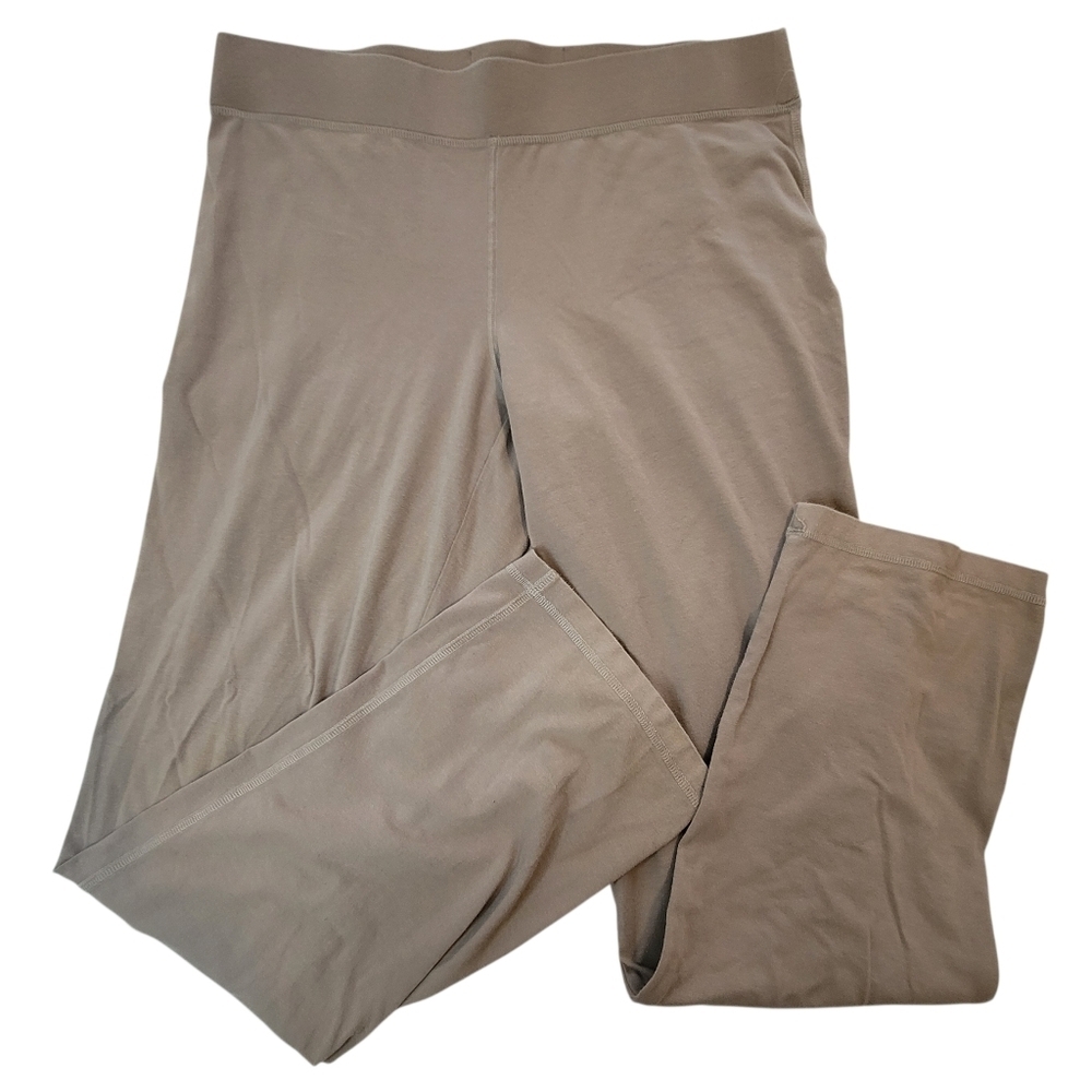Eileen Fisher 100% Organic Cotton Stretch Jersey Taupe Pant - L